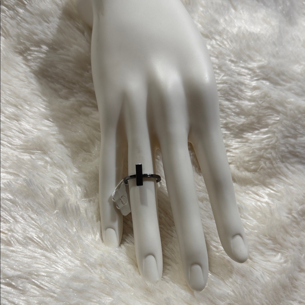 French Connection Black and Silver Ring